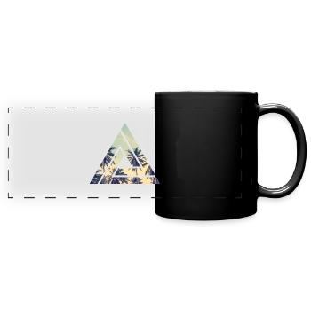 Plage Palmiers Cadeau d’été - Mug panoramique uni - noir - Devant