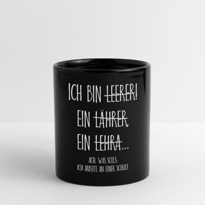 Ich bin ein Lehrer ich arbeite an einer Schule Panorama-Tasse farbig