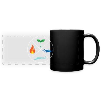 Quatre éléments de protection de l'environnement nature cadeau - Mug panoramique uni - noir - Devant