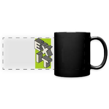 Exit - den Ausgang nehmen - in grün - Panorama-Tasse farbig - Schwarz - Vorne