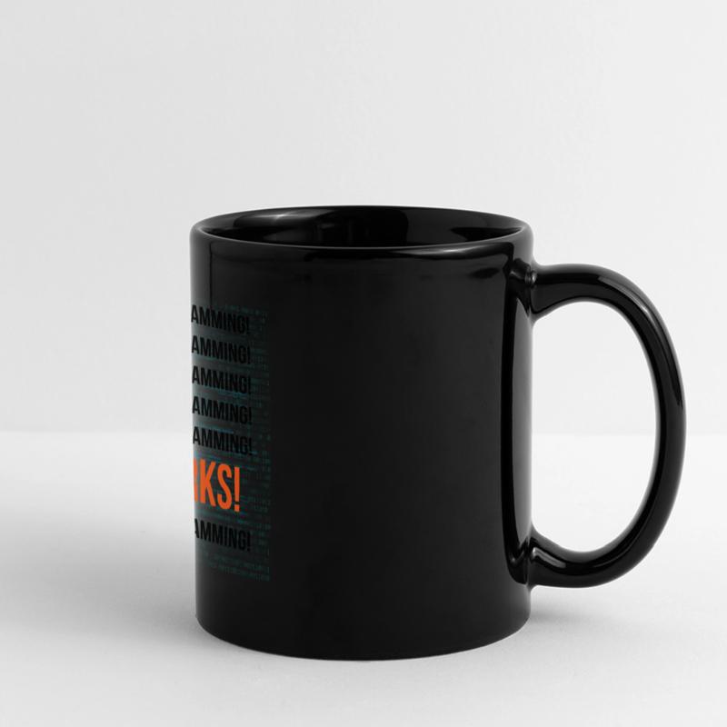 I hate programming It works I love programming Panorama-Tasse farbig