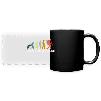 Way of St. James evolution pilgrim wanderer gift retro - Full Colour Panoramic Mug - black - Front
