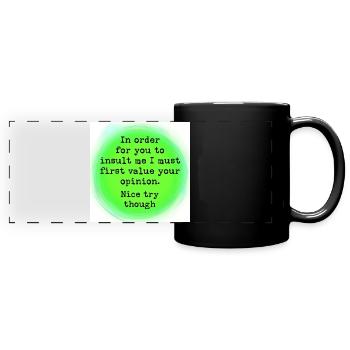 Choose your insult wisely - Full Colour Panoramic Mug - black - Front