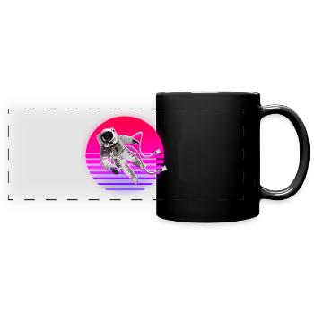 Espace Rétro Soleil Astronaute Espace - Mug panoramique uni - noir - Devant