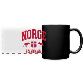 Norwegen - Panorama-Tasse farbig - Schwarz - Vorne
