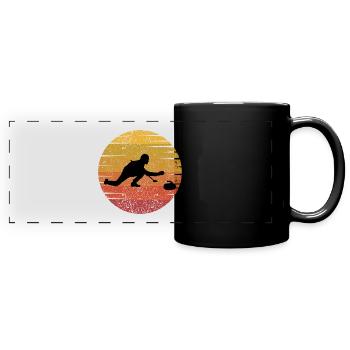 Curling Kehren Winter Eissport Retro Vintage - Panorama-Tasse farbig - Schwarz - Vorne