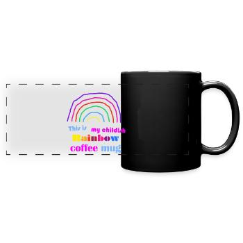 Das ist meine kindliche Regenbogen-Kaffeetasse. - Panorama-Tasse farbig - Schwarz - Vorne