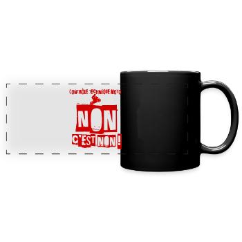 Non c'est non ! anti CT motards - Mug panoramique uni - noir - Devant