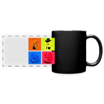 Minimalist Lineart Women Face Line Art - Full Colour Panoramic Mug - black - Front