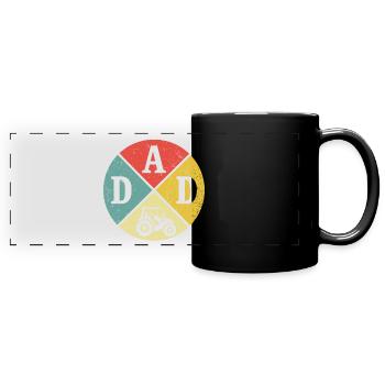 Dad Father Farmer T-shirt Dad Tractor - Full Colour Panoramic Mug - black - Front