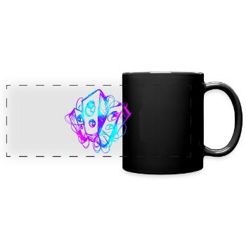 Boom free party sketchy - Mug panoramique uni - noir - Devant