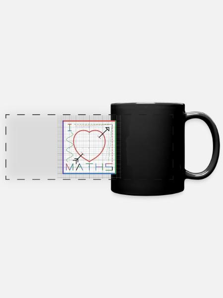 I Love Maths (white background) - Full Colour Panoramic Mug - black