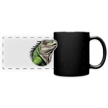 Iguane - Nature sauvage enchantée - Mug panoramique uni - noir - Devant