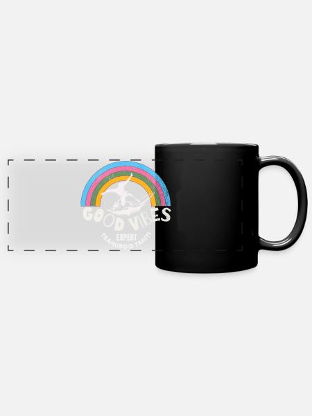 Surf Teahupoo Experte - Panorama-Tasse farbig - Schwarz