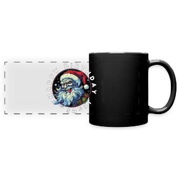 Ugly Christmas Happy Birthday Jesus Weihnachten - Full Colour Panoramic Mug - black - Front