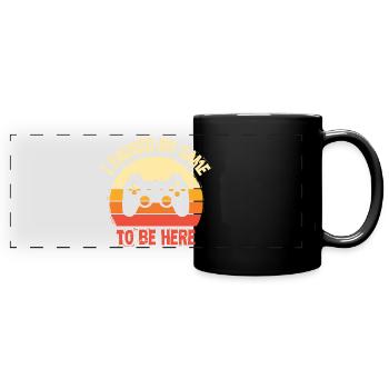 I paused my game to be here - Panorama-Tasse farbig - Schwarz - Vorne