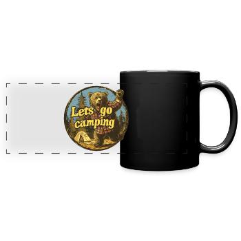 Lets Go Camping Bär - Panorama-Tasse farbig - Schwarz - Vorne