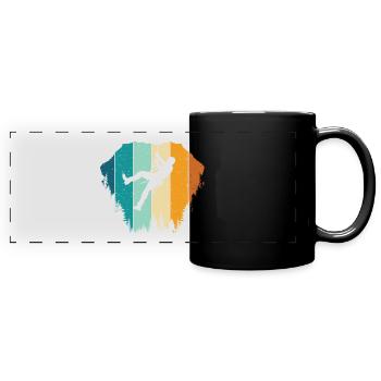 Rock Climbing Climber - Full Colour Panoramic Mug - black - Front
