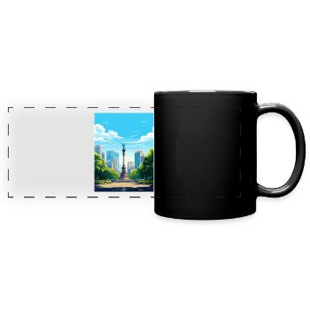 Mexiko-Stadt Vintage Reiseplakat Souvenir - Panorama-Tasse farbig - Schwarz - Vorne