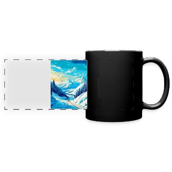Laax Switzerland Vintage Travel Poster Souvenir - Full Colour Panoramic Mug - black - Front