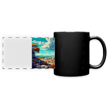 The Burren National Park Ireland Uk Travel Poster - Full Colour Panoramic Mug - black - Front