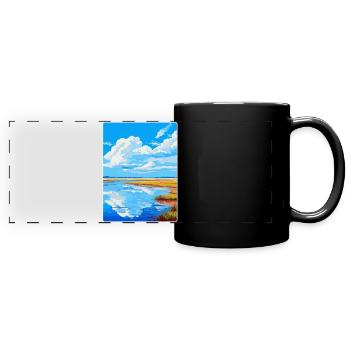 Niedersächsisches Wattenmeer Deutschland Vintage Reiseplakat - Panorama-Tasse farbig - Schwarz - Vorne