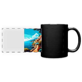 Sorrente Italie Affiche de voyage vintage Souvenir WPA - Mug panoramique uni - noir - Devant