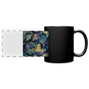 Plantes et musique - Impression de mode de haute qualité - Mug panoramique uni - noir - Devant