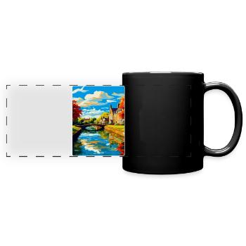 Bourton On The Water England Uk Travel Poster WPA - Full Colour Panoramic Mug - black - Front