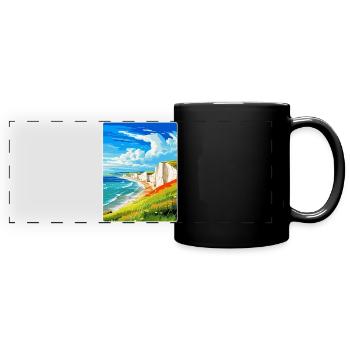 Sept sœurs Sussex Voyage Affiche Souvenir WPA - Mug panoramique uni - noir - Devant