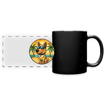 Polnische Jagdhunderasse Cartoon Sonnenbrille Strand - Panorama-Tasse farbig - Schwarz - Vorne