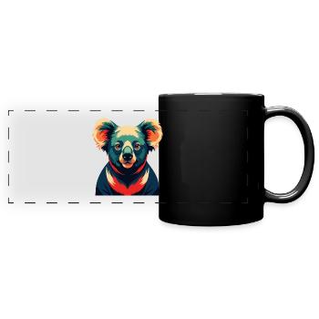 Koala Zeichentrickfigur Buntes Haustier Tier - Panorama-Tasse farbig - Schwarz - Vorne