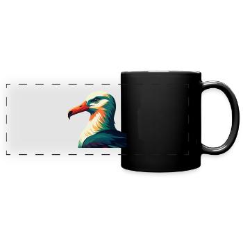 Albatross Cartoon Character Colorful Pet Animal - Full Colour Panoramic Mug - black - Front