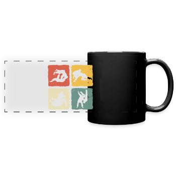Jiu-Jitsu Retro Jiu jitsu - Panorama-Tasse farbig - Schwarz - Vorne