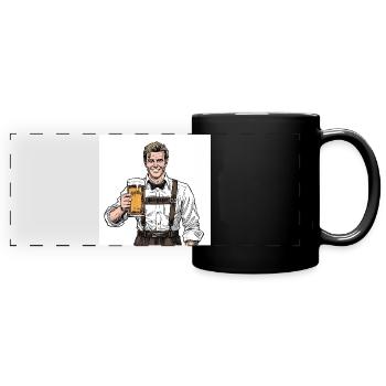 Beer hunters in lederhosen - Full Colour Panoramic Mug - black - Front