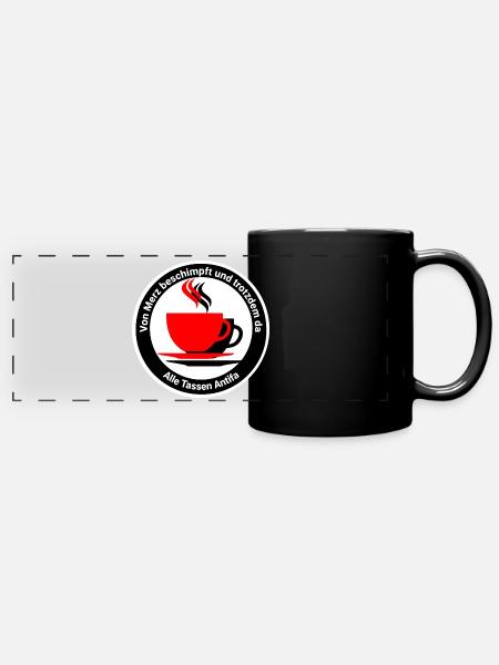 Alle Tassen Antifa - Panorama-Tasse farbig - Schwarz