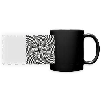 Labyrinthe optique en étoile - Mug panoramique uni - noir - Devant