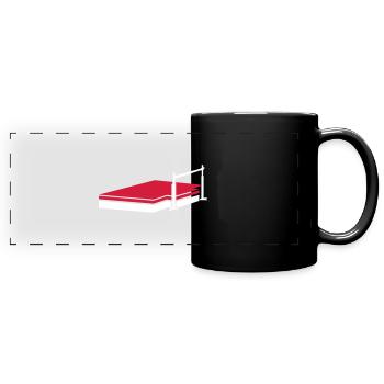 Hochsprung - Panorama-Tasse farbig - Schwarz - Vorne