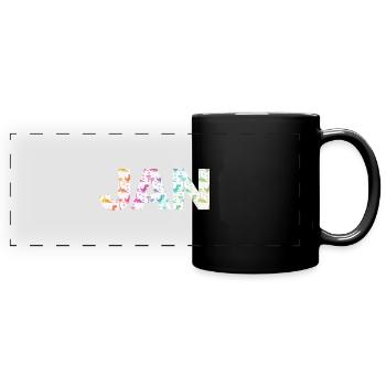 JAN - Schöner Jungen Name mit Dinosaurier - Panorama-Tasse farbig - Schwarz - Vorne