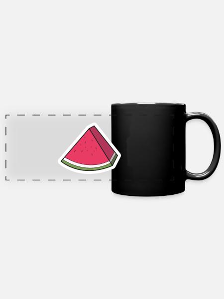 Wassermelone - Panorama-Tasse farbig - Schwarz