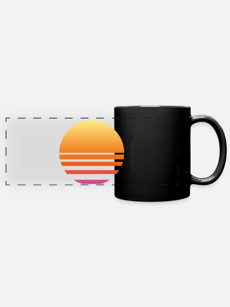 Sonnenuntergang - Panorama-Tasse farbig - Schwarz