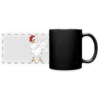 Huhn Hahn dabbing Tanz Geschenk Tier Bauernhof - Panorama-Tasse farbig - Schwarz - Vorne