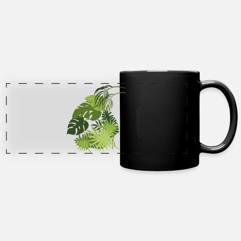 Monstera palm plant gift jungle tropical - Full Colour Panoramic Mug - black