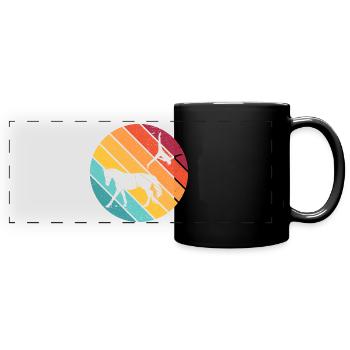 Voltigieren - Panorama-Tasse farbig - Schwarz - Vorne