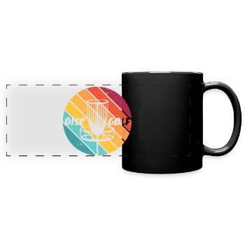 Disc Golf Rétro Frolf panier panier cadeau - Mug panoramique uni - noir - Devant