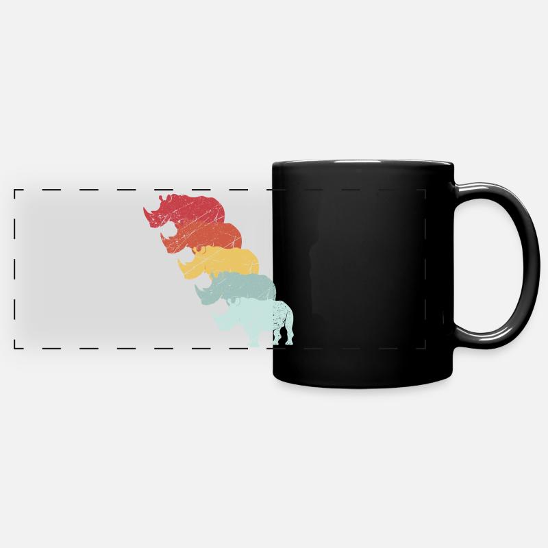 Nashorn - Panorama-Tasse farbig - Schwarz