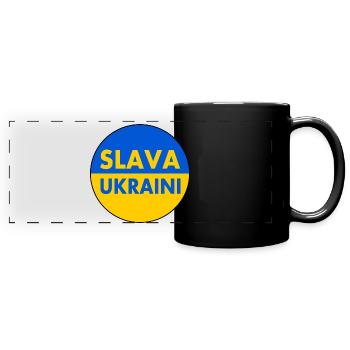 Slava ukraini - Mug panoramique uni - noir - Devant