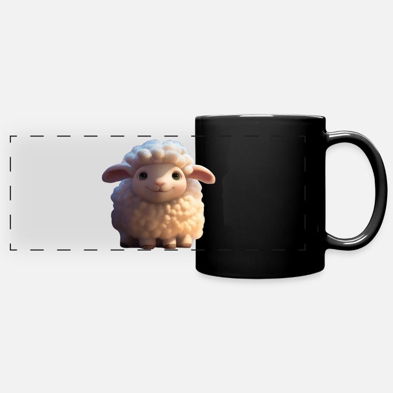 Schaf - Panorama-Tasse farbig - Schwarz