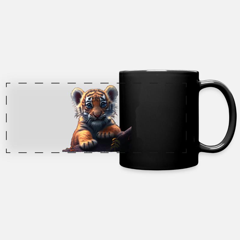 kleiner Tiger - Panorama-Tasse farbig - Schwarz