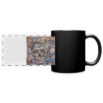 abstrakt skull Design by Benjamin Iddouche - Panorama-Tasse farbig - Schwarz - Vorne